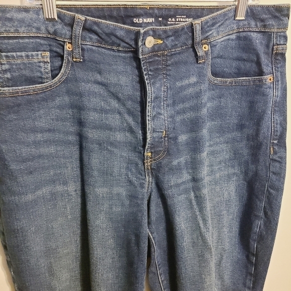 Old Navy | Women's Button Fly High Rise OG Straight Distressed Jeans (Size 14) - Picture 5 of 10